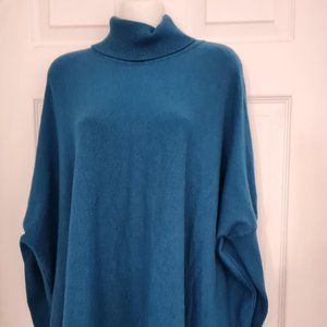 Teal Sweater - bat wing oversized - size M